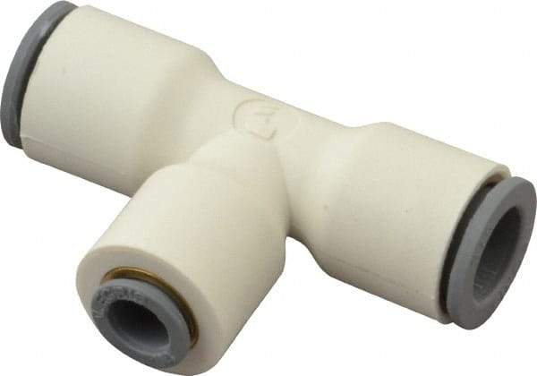 Parker - 3/8 x 1/4" OD, Bio-Sourced Nylon 11 Push-to-Connect Union Tee - 190 Max psi, White - Benchmark Tooling