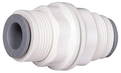 Parker - 3/8" OD, Bio-Sourced Nylon 11 Push-to-Connect Bulkhead Union - 190 Max psi, White - Benchmark Tooling