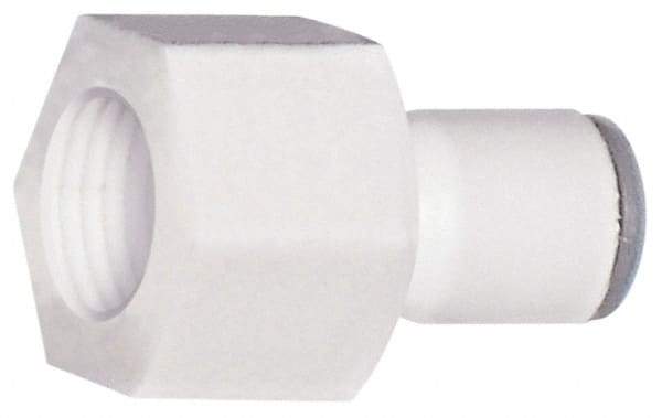Parker - 3/8" OD, 7/16-24 UNS, Bio-Sourced Nylon 11 Push-to-Connect Faucet Connector UNS Thread - 190 Max psi, White - Benchmark Tooling