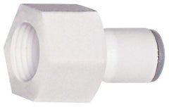 Parker - 3/8" OD, 7/16-24 UNS, Bio-Sourced Nylon 11 Push-to-Connect Faucet Connector UNS Thread - 190 Max psi, White - Benchmark Tooling
