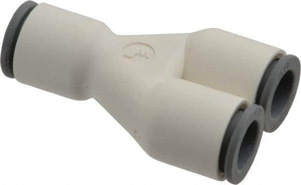 Parker - 3/8" OD, Bio-Sourced Nylon 11 Push-to-Connect Union Y - 190 Max psi, White - Benchmark Tooling