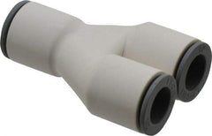 Parker - 1/2" OD, Bio-Sourced Nylon 11 Push-to-Connect Union Y - 160 Max psi, White - Benchmark Tooling