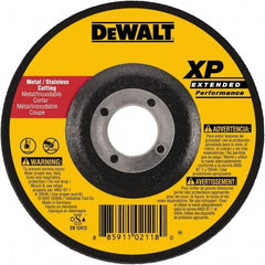 DeWALT - 24 Grit, 9" Wheel Diam, 1/4" Wheel Thickness, Type 27 Depressed Center Wheel - Zirconia Alumina, Resinoid Bond, 6,600 Max RPM, Compatible with Angle Grinder - Benchmark Tooling