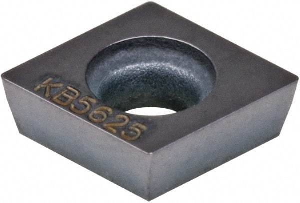 Kennametal - CPGW32.51 EFWC Grade KB1345 PCBN Turning Insert - Uncoated, 80° Diamond, 3/8" Inscr Circle, 5/32" Thick, 1/64" Corner Radius - Benchmark Tooling