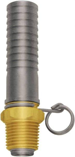 SANI-LAV - 1/2 NPT Thread Hose Barb x Male Swivel NPT Connector - 3/4" ID Hose x 0.8" OD Hose, Brass - Benchmark Tooling