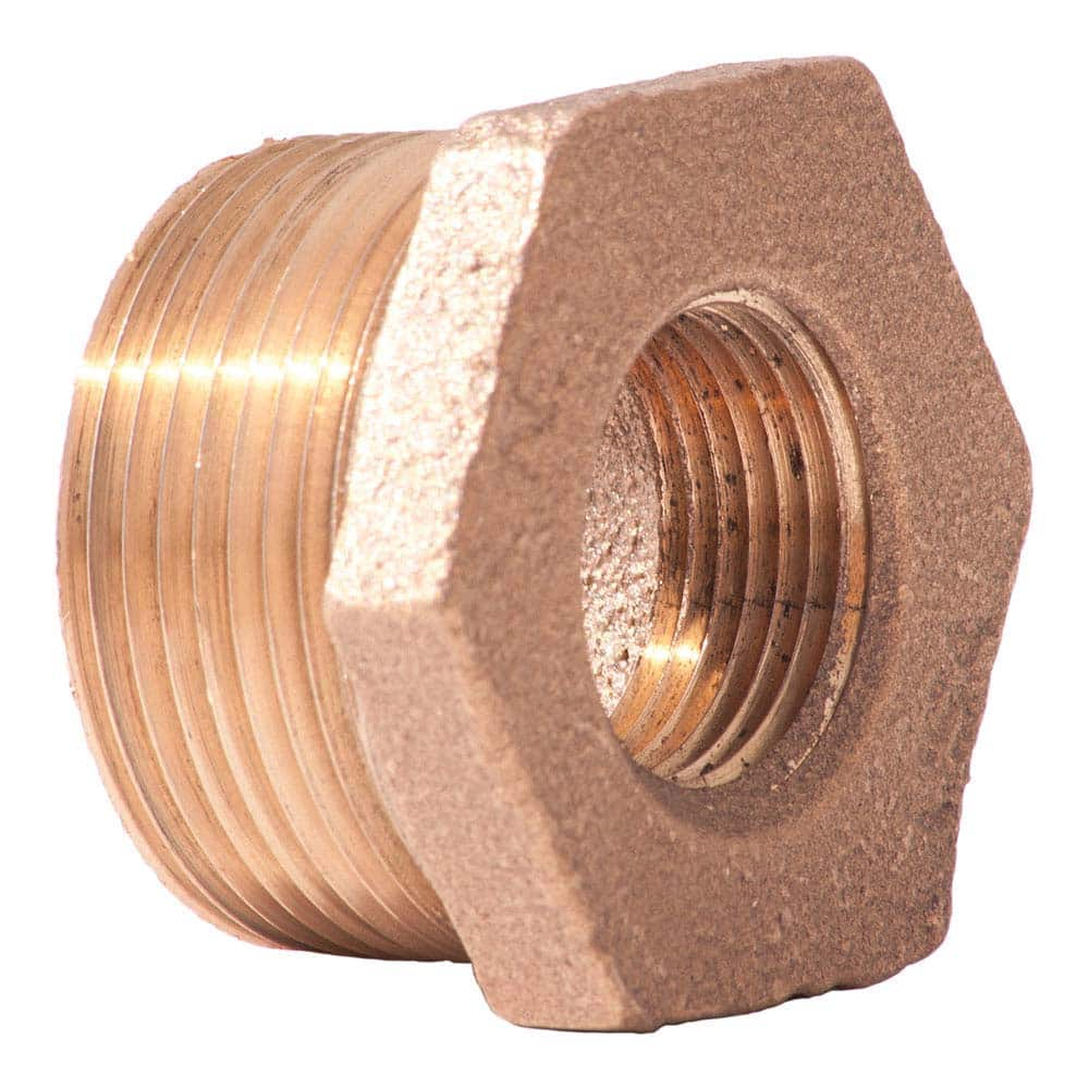 Merit Brass - Brass & Chrome Pipe Fittings Type: Hex Bushing Fitting Size: 2 x 1/2 - Benchmark Tooling