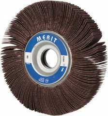 Merit Abrasives - 6" Diam, 80 Grit Aluminum Oxide Unmounted Flap Wheel - 1" Hole, 1" Wide, Coated, Medium Grade, 6,000 Max RPM , Cloth Backing - Benchmark Tooling