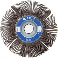 Merit Abrasives - 6" Diam, 120 Grit Ceramic Unmounted Flap Wheel - 1" Hole, 1/2" Wide, Coated, Fine Grade, 6,000 Max RPM , Cloth Backing - Benchmark Tooling