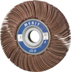 Merit Abrasives - 6" Diam, 150 Grit Aluminum Oxide Unmounted Flap Wheel - 1" Hole, 1" Wide, Coated, Very Fine Grade, 6,000 Max RPM , Cloth Backing - Benchmark Tooling