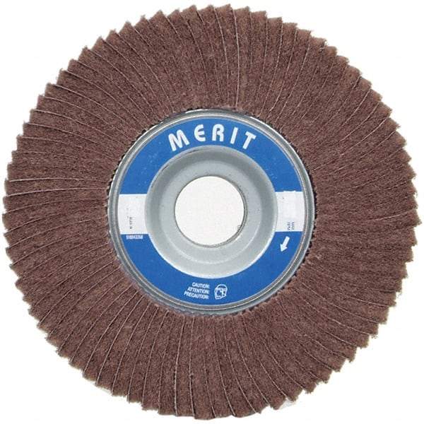Merit Abrasives - 6" Diam, 80 Grit Ceramic Unmounted Flap Wheel - 1" Hole, 3" Wide, Coated, Medium Grade, 6,000 Max RPM , Cloth Backing - Benchmark Tooling