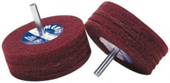 Merit Abrasives - 5" Diam, Medium Mounted Scrubber Buffing Wheel - 1 Ply, Medium Grade, 1/4" Shank Diam, 4,000 RPM - Benchmark Tooling