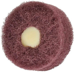 Merit Abrasives - 2" Diam, Medium Mounted Scrubber Buffing Wheel - 3 Ply, Very Fine Grade, 1/4" Shank Diam, 12,000 RPM - Benchmark Tooling