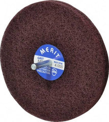 Merit Abrasives - 5" Diam, Medium Mounted Scrubber Buffing Wheel - 2 Ply, Medium Grade, 1/4" Shank Diam, 4,000 RPM - Benchmark Tooling