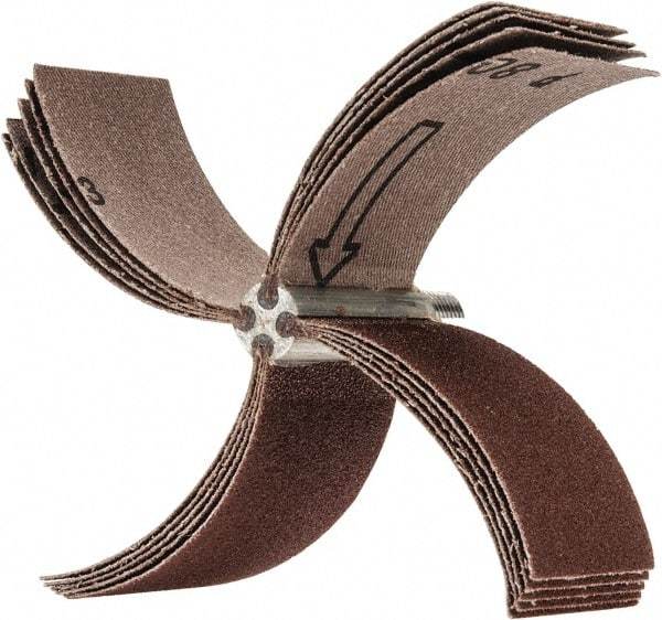 Merit Abrasives - 80 Grit, Coated, Aluminum Oxide Bore Polisher - Medium Grade, 10,000 RPM, Polishes Bores with 3-1/8 to 4" Diam - Benchmark Tooling