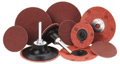 Merit Abrasives - 3" Disc Diam, 24 Grit, Aluminum Oxide Quick Change Disc - Type R Attaching System, Coated, Maroon, Very Coarse Grade, 20,000 RPM - Benchmark Tooling