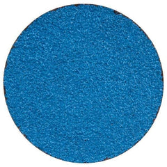 Merit Abrasives - 2" Disc Diam, 50 Grit, Zirconia Alumina Quick Change Disc - Type R Attaching System, Coated, Blue, Coarse Grade, 30,000 RPM - Benchmark Tooling