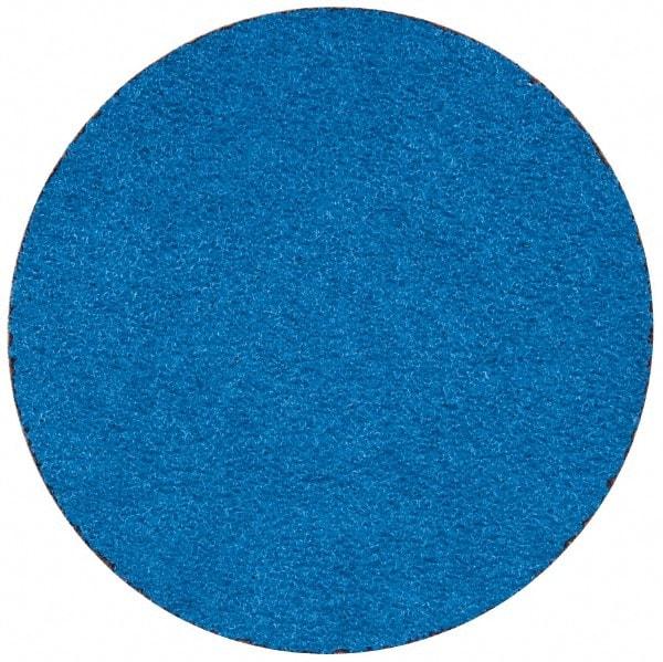 Merit Abrasives - 3" Disc Diam, 50 Grit, Zirconia Alumina Quick Change Disc - Type R Attaching System, Coated, Blue, Coarse Grade, 20,000 RPM - Benchmark Tooling