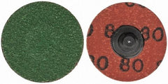 Merit Abrasives - 1-1/2" Disc Diam, 80 Grit, Zirconia Alumina Quick Change Disc - Type R Attaching System, Coated, Blue, Medium Grade, 30,000 RPM - Benchmark Tooling