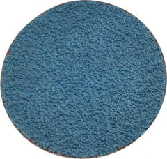 Merit Abrasives - 1-1/2" Disc Diam, 60 Grit, Zirconia Alumina Quick Change Disc - Type R Attaching System, Coated, Blue, Medium Grade, 30,000 RPM - Benchmark Tooling