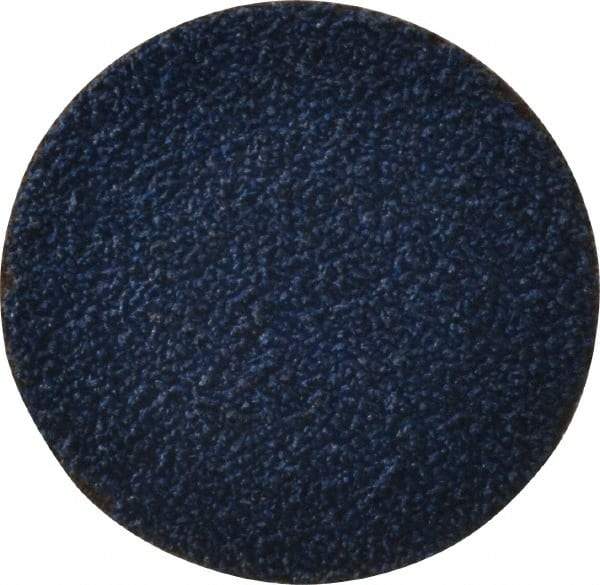 Merit Abrasives - 2" Disc Diam, 40 Grit, Zirconia Alumina Quick Change Disc - Type R Attaching System, Coated, Blue, Coarse Grade, 30,000 RPM - Benchmark Tooling