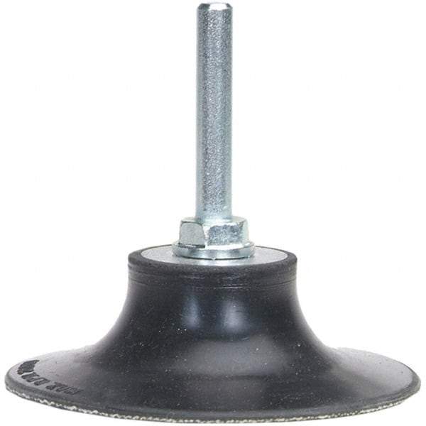 Merit Abrasives - 3" Diam Quick-Change Type S Disc Backing Pad - 1/4" Shank Diam, Soft Density, 20,000 RPM, Power-Lock Type 2 Compatible - Benchmark Tooling