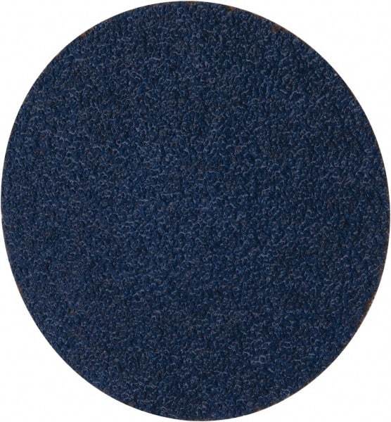 Merit Abrasives - 3" Disc Diam, 40 Grit, Zirconia Alumina Quick Change Disc - Type R Attaching System, Coated, Blue, Coarse Grade, 20,000 RPM - Benchmark Tooling