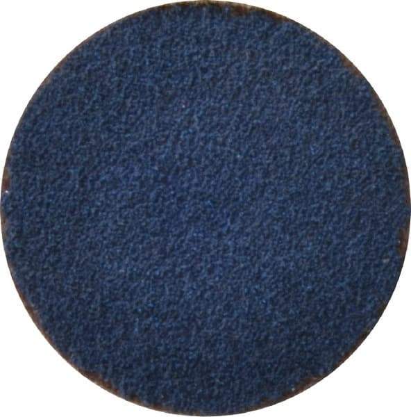 Merit Abrasives - 1-1/2" Disc Diam, 80 Grit, Zirconia Alumina Quick Change Disc - Type S Attaching System, Coated, Blue, Medium Grade, 30,000 RPM - Benchmark Tooling