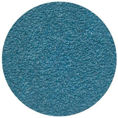 Merit Abrasives - 2" Disc Diam, 40 Grit, Zirconia Alumina Quick Change Disc - Type S Attaching System, Coated, Blue, Coarse Grade, 30,000 RPM - Benchmark Tooling