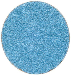 Merit Abrasives - 2" Disc Diam, 50 Grit, Zirconia Alumina Quick Change Disc - Type S Attaching System, Coated, Blue, Coarse Grade, 30,000 RPM - Benchmark Tooling