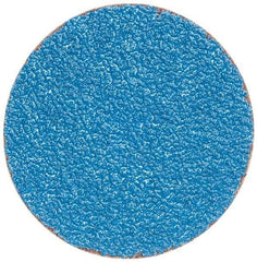 Merit Abrasives - 3" Disc Diam, 36 Grit, Zirconia Alumina Quick Change Disc - Type S Attaching System, Coated, Blue, Very Coarse Grade, 20,000 RPM - Benchmark Tooling