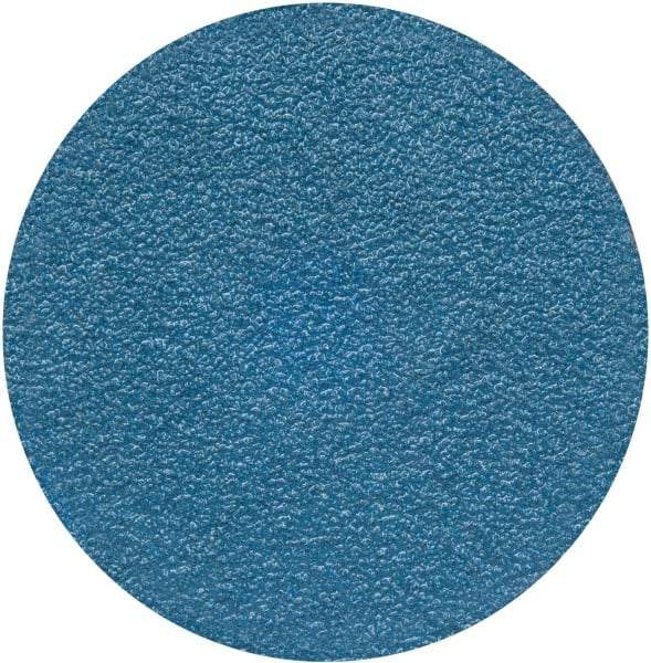 Merit Abrasives - 3" Disc Diam, 50 Grit, Zirconia Alumina Quick Change Disc - Type S Attaching System, Coated, Blue, Coarse Grade, 20,000 RPM - Benchmark Tooling