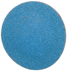Merit Abrasives - 2" Disc Diam, 80 Grit, Zirconia Alumina Quick Change Disc - Type R Attaching System, Coated, Blue, Medium Grade, 30,000 RPM - Benchmark Tooling