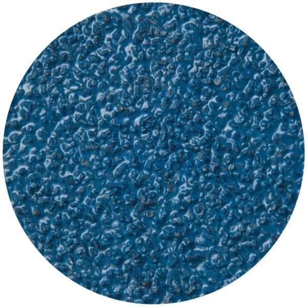 Merit Abrasives - 1-1/2" Disc Diam, 36 Grit, Zirconia Alumina Quick Change Disc - Type R Attaching System, Coated, Blue, Very Coarse Grade, 30,000 RPM - Benchmark Tooling