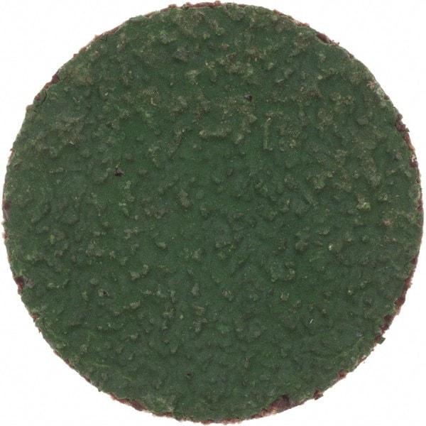 Merit Abrasives - 1" Disc Diam, 50 Grit, Zirconia Alumina Quick Change Disc - Type R Attaching System, Coated, Green, Coarse Grade, 40,000 RPM, R801 Series - Benchmark Tooling