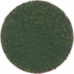 Merit Abrasives - 1" Disc Diam, 50 Grit, Zirconia Alumina Quick Change Disc - Type R Attaching System, Coated, Green, Coarse Grade, 40,000 RPM, R801 Series - Benchmark Tooling