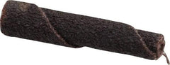 Merit Abrasives - 1/4" Max Roll Diam x 1-1/2" OAL, 60 Grit Aluminum Oxide Straight Cartridge Roll - 1/8" Pilot Hole Diam, Medium Grade - Benchmark Tooling