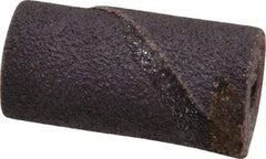 Merit Abrasives - 3/4" Max Roll Diam x 1-1/2" OAL, 80 Grit Aluminum Oxide Straight Cartridge Roll - 1/4" Pilot Hole Diam, Medium Grade - Benchmark Tooling
