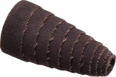 Merit Abrasives - 1-1/2" Long x 3/4" Diam, Aluminum Oxide, Full Taper Cartridge Roll - 120 Grit, 3/16" Pilot Hole Diam, Fine Grade - Benchmark Tooling