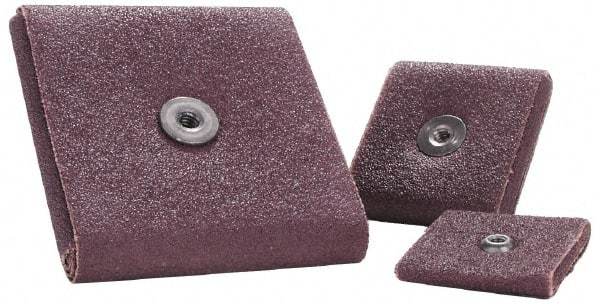 Merit Abrasives - 120 Grit, Fine Grade, Aluminum Oxide Square Pad - 3" Long x 3" Wide x 1/4" Thick, 12,000 Max RPM - Benchmark Tooling