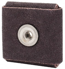 Merit Abrasives - 80 Grit, Medium Grade, Aluminum Oxide Square Pad - 1-1/2" Long x 1-1/2" Wide x 1/2" Thick, 18,000 Max RPM - Benchmark Tooling