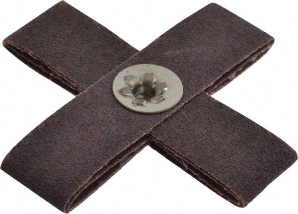 Merit Abrasives - 60 Grit, Medium Grade, Aluminum Oxide Cross Pad - 4" Long x 4" Wide x 1" Thick, 8 Ply, 12,000 Max RPM - Benchmark Tooling