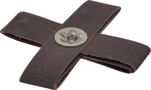 Merit Abrasives - 120 Grit, Fine Grade, Aluminum Oxide Cross Pad - 4" Long x 4" Wide x 1" Thick, 8 Ply, 12,000 Max RPM - Benchmark Tooling
