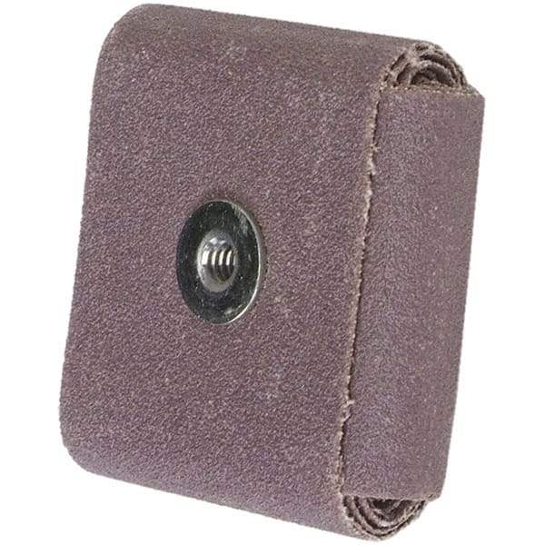 Merit Abrasives - 60 Grit, Medium Grade, Aluminum Oxide Square Pad - 1-1/2" Long x 1-1/2" Wide x 1/2" Thick - Benchmark Tooling
