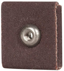 Merit Abrasives - 120 Grit, Fine Grade, Aluminum Oxide Square Pad - 1" Long x 1" Wide x 1" Thick, 1 Ply, 25,000 Max RPM - Benchmark Tooling