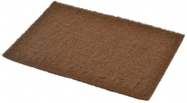 Merit Abrasives - Medium Grade, Aluminum Oxide Hand Pad - Brown, 6" Wide x 9" Long, Nonwoven - Benchmark Tooling