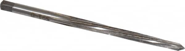 Made in USA - #0 Pin, 0.1638" Diam, 0.1287" Small End, 11/64" Diam Straight Shank, 1-11/16" Flute, Taper Pin Reamer - Benchmark Tooling