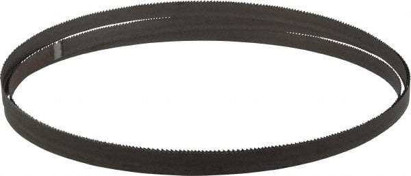 Starrett - 10 to 14 TPI, 7' 9" Long x 1/2" Wide x 0.025" Thick, Welded Band Saw Blade - Bi-Metal, Toothed Edge, Raker Tooth Set, Contour Cutting - Benchmark Tooling