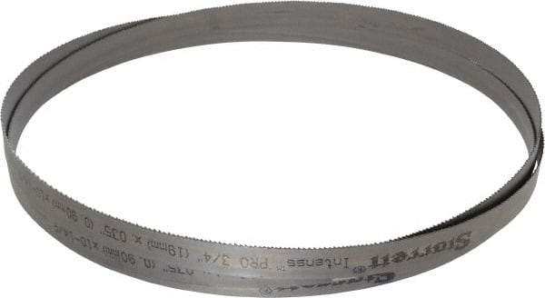 Starrett - 10 to 14 TPI, 10' Long x 3/4" Wide x 0.035" Thick, Welded Band Saw Blade - Bi-Metal, Toothed Edge, Raker Tooth Set, Contour Cutting - Benchmark Tooling