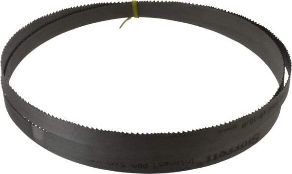 Starrett - 6 to 10 TPI, 8' 2-1/2" Long x 3/4" Wide x 0.035" Thick, Welded Band Saw Blade - Bi-Metal, Toothed Edge, Raker Tooth Set, Contour Cutting - Benchmark Tooling