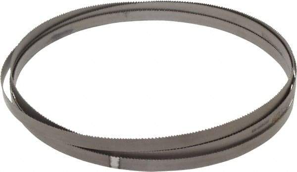 Starrett - 10 to 14 TPI, 12' 10" Long x 1/2" Wide x 0.025" Thick, Welded Band Saw Blade - Bi-Metal, Toothed Edge, Raker Tooth Set, Contour Cutting - Benchmark Tooling